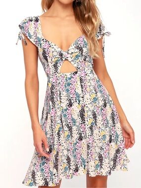 Free People ‘Miss Right’ Floral Tie-Shoulder Summer Dress - Multi Color size M